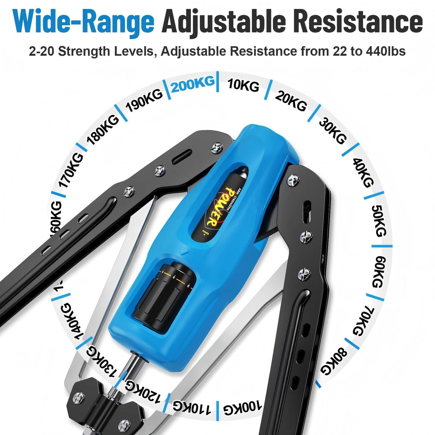 Tepemccu Twister Arm Exerciser - Adjustable 22-440lbs Hydraulic Power Twister, Home Chest Expander for Arm Exercise and Shoulder Muscle Training Fitness Equipment