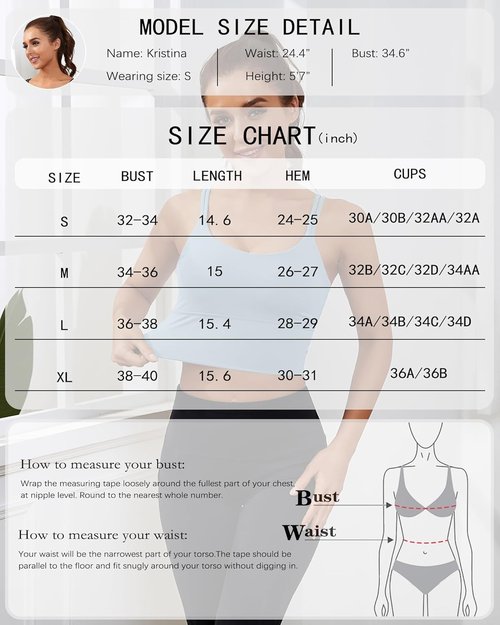 Everrysea High Support Sports Bra - Longline Workout Tank Top with Built-In Bra | Padded Strappy Yoga Crop Top