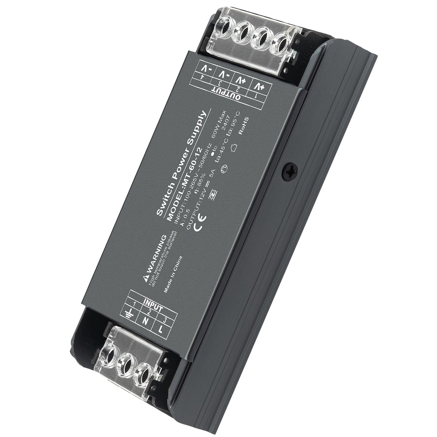 Karyoosi 12V 60W LED Driver, LED Power Supply 5A, Transformer AC 120V to DC 12V for Home Lighting, LED Lamps