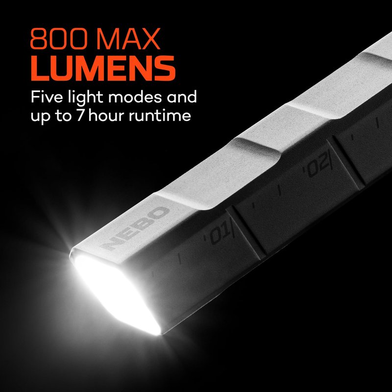 NEBO Edge 800 Penlight | Everyday Carry Penlight, 800 Lumens, 5 Light Modes, Tactical, USB-C Rechargeable, Water & Impact Resistant