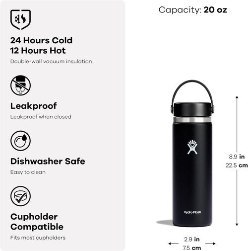 HYDRO FLASK Insulated Water Bottle, Stainless Steel