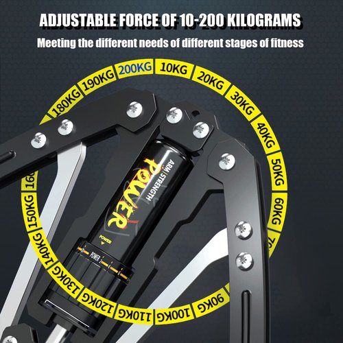 Arm Exercise Equipment Chest Workout - Hydraulic Power Twister 10 Gears Adjustable 22-440lbs,Thick Steel Wear-Resistant, Non-Slip Handle PU Rubber, Workout Equipment Home Gym for Men and Women