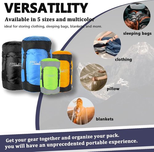 Frelaxy Compression Sack - Ultralight & Water-Resistant Stuff Sack | 11L/18L/30L/45L/52L for Camping & Hiking