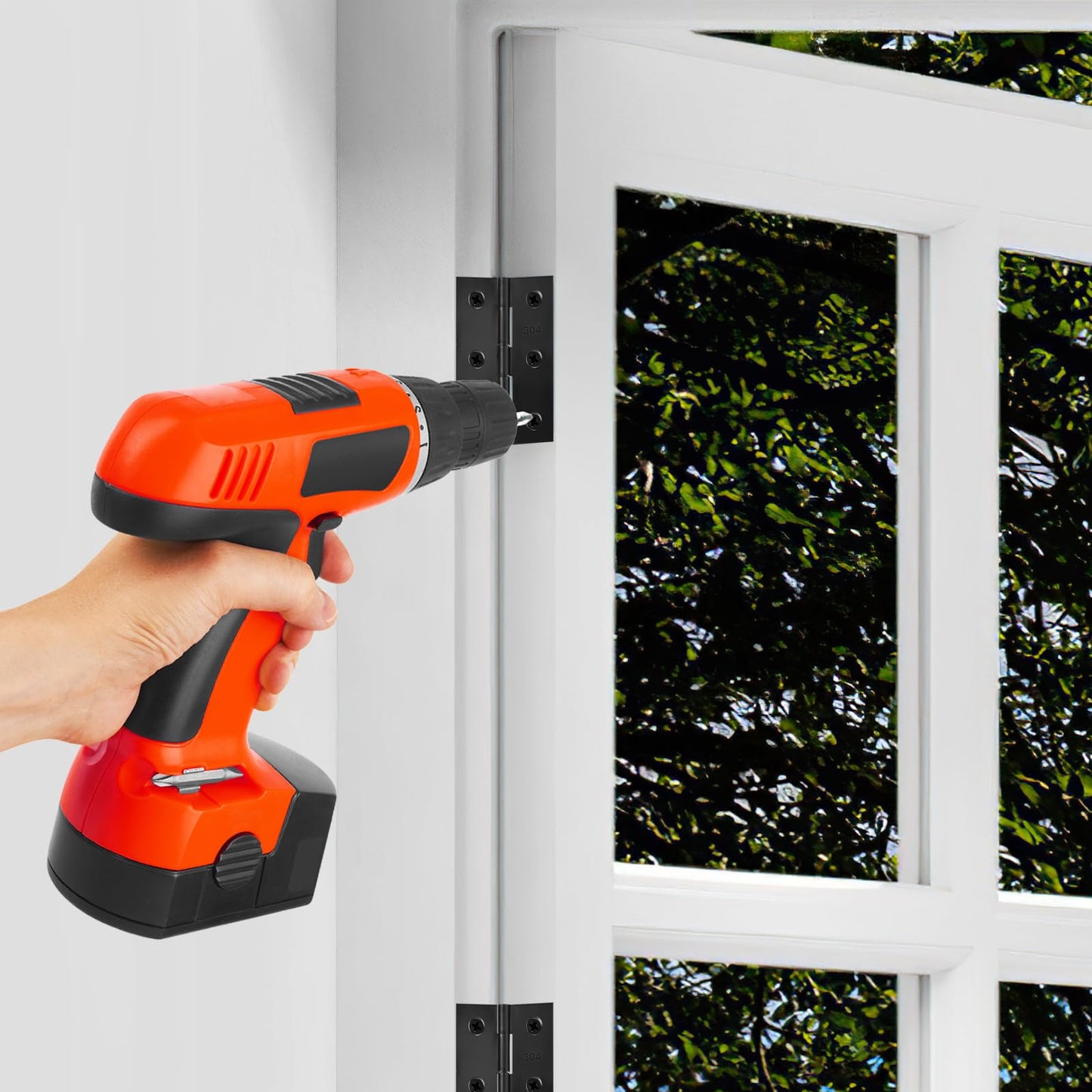 Black Door Hinges, 3 Inch Black Hinges for Furniture Door Window Case Lid and Wooden Box Chest, Pack of 4 with 24 Screws