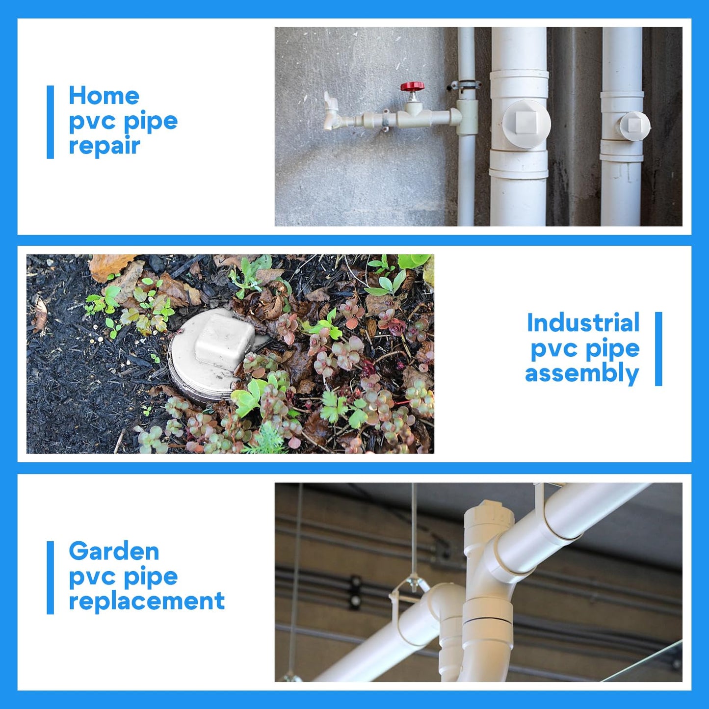 2-1/2" PVC Sewer Cleanout Plug, Fit SCH40 Standards NPT Male Threaded Flush Drain Cap for Drainage Piping Systems, Waste Water Pipe Access Cover