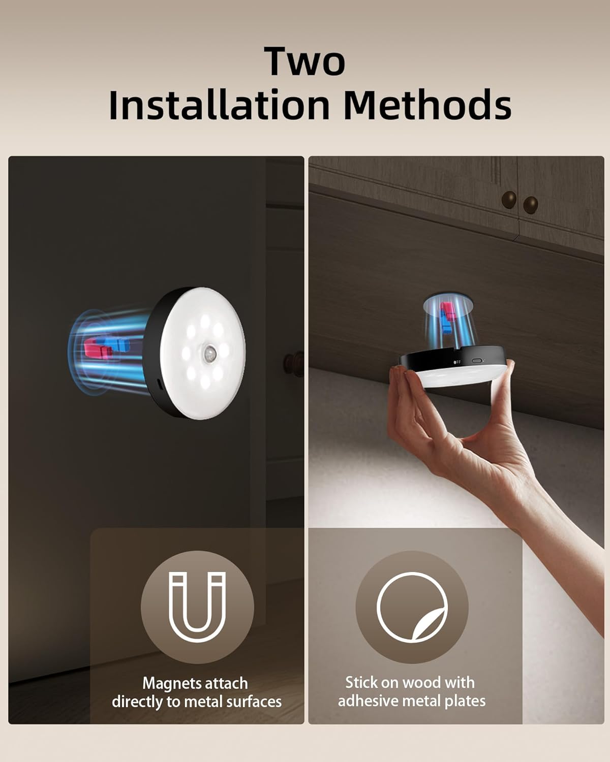 Rechargeable Under Cabinet Puck Lights with Remote - Dimmable RGB & 3 Color Temps (6 Pack)