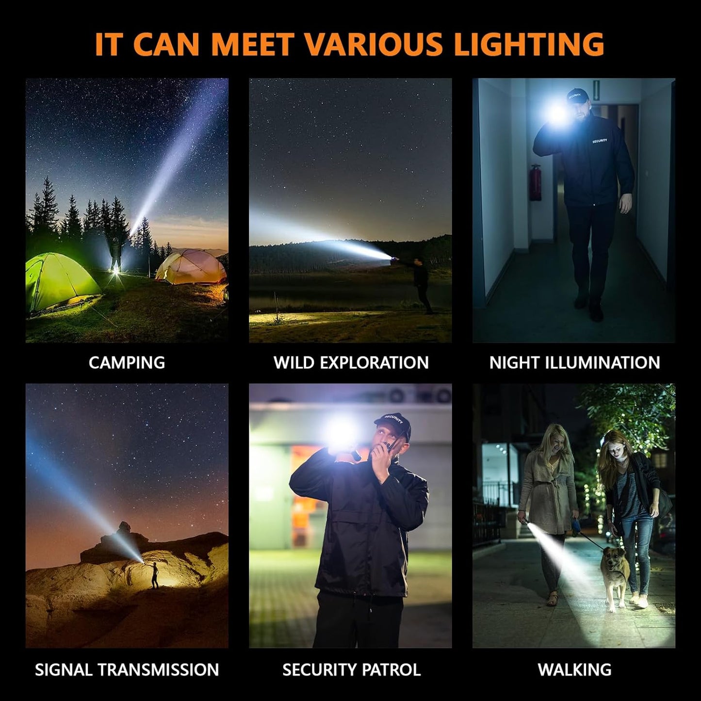 Rechargeable LED Flashlight - 2000 Lumen Super Bright Magnetic Light with 9 Modes | Waterproof for Emergencies, Camping, and Hiking