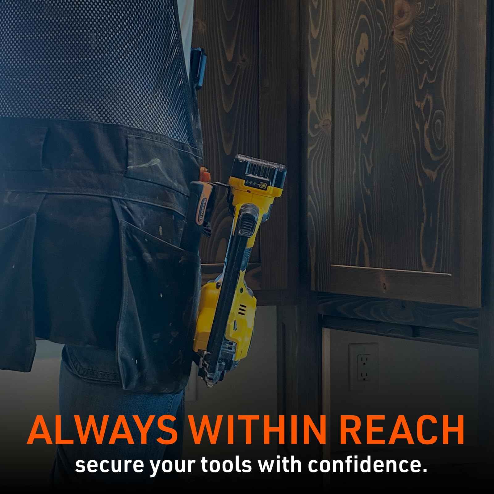 Tape Measure Holder Clip & Tool Holder – Tool Belt Clip Multi-Purpose for Cordless Drill, Impact, Nailer, Tape Measure, or Any Tools with Hanger Clips