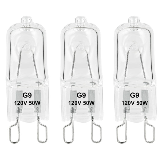 G9 Heat Lamp Bulbs for Reptile,Day White, Mini Halogen Bulb 50W, Infrared Reptile Heat Lamp for Bearded Dragon Gecko Turtle Lizard, Pack of 3