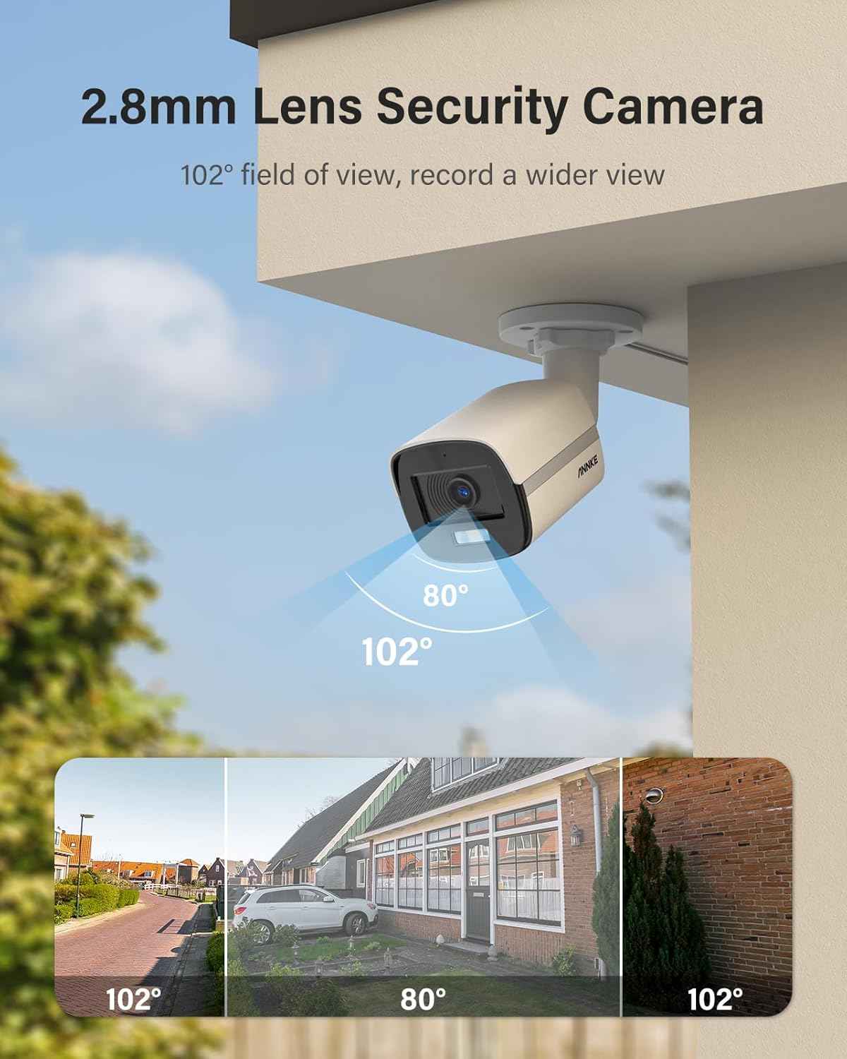 ANNKE 3K Security Bullet Camera with Full Color Night Vision & Built-in Mic - IP67 Weatherproof CCTV Camera