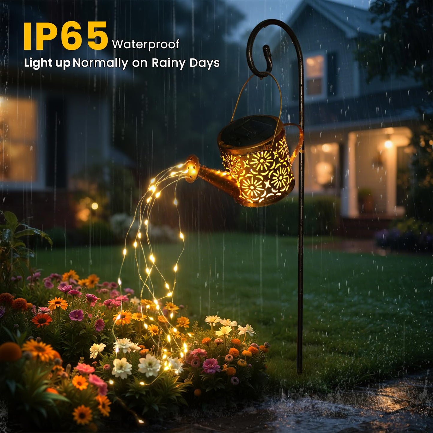 Solar Garden Lights Outdoor Decoration, Metal Solar Watering Can Lights Outdoor Waterproof, Small Patio Light Yard Lawn Pathway Decor, Gardening Gifts for Women Mom Grandma