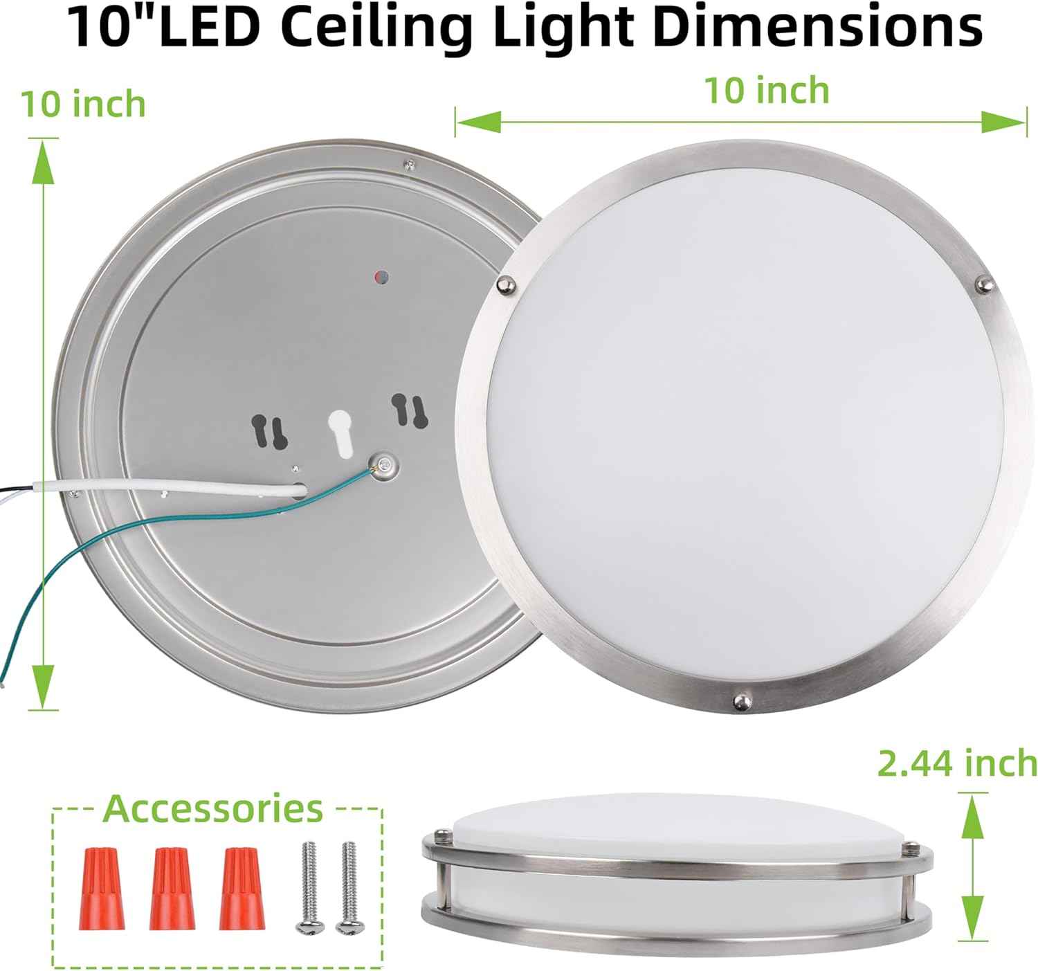 Adjustable 13-Inch Gold LED Flush Mount Ceiling Light Fixture - Dimmable 2700K-5000K for Hallway, Bathroom & Kitchen (2-Pack)