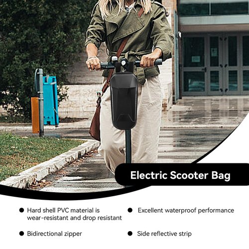 HERCHR 2L Scooter Storage Bag, Waterproof Hardshell EVA Large Capacity Scooter Handlebar Bag, Front Hanging Pouch for Electric Scooters/EBikes Carrying Charger Repair Tools(small)