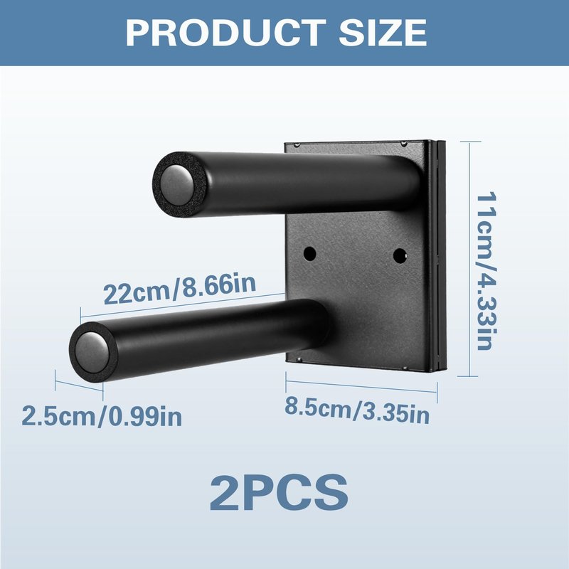 HAVXJAN Scooter Wall Mount, Metal Organizer Black Holder for Scooter Vertical Space Saver Scooter Rack, Scooter Stand for Garage, Living Room, Shop (1 Tier-2 Packs)