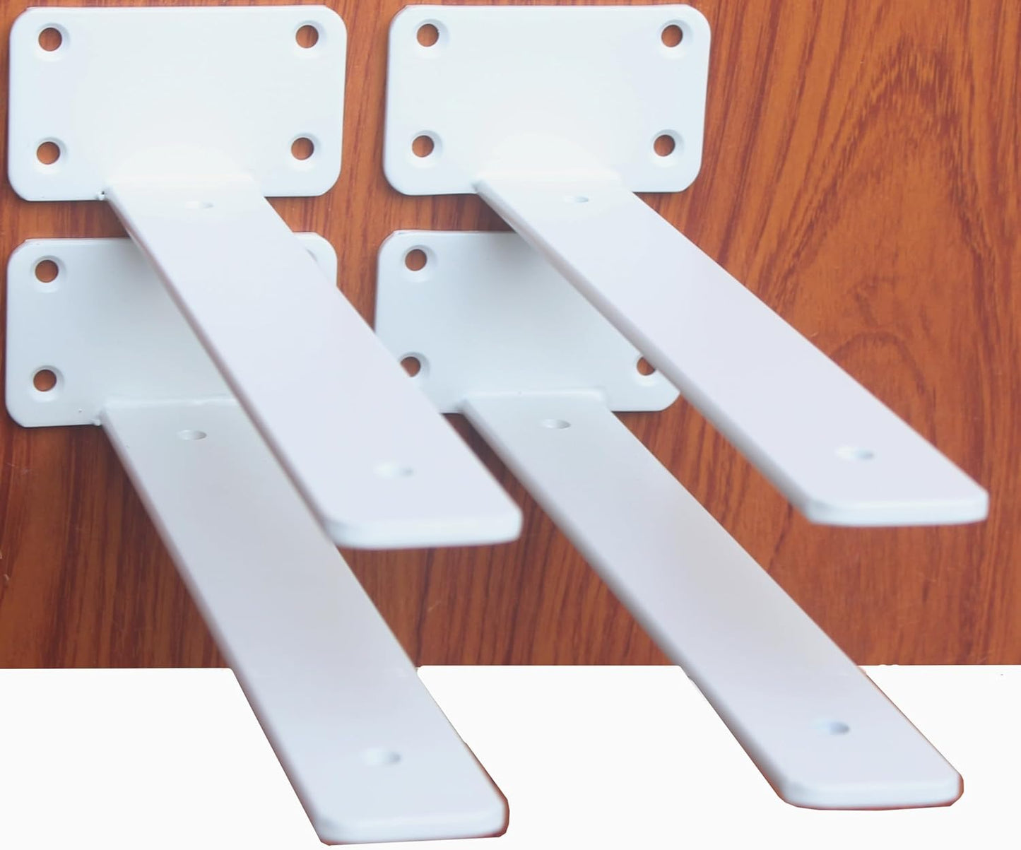 10-Inch Black Iron Floating Shelf Brackets - 12 Pack Rustic Industrial Support