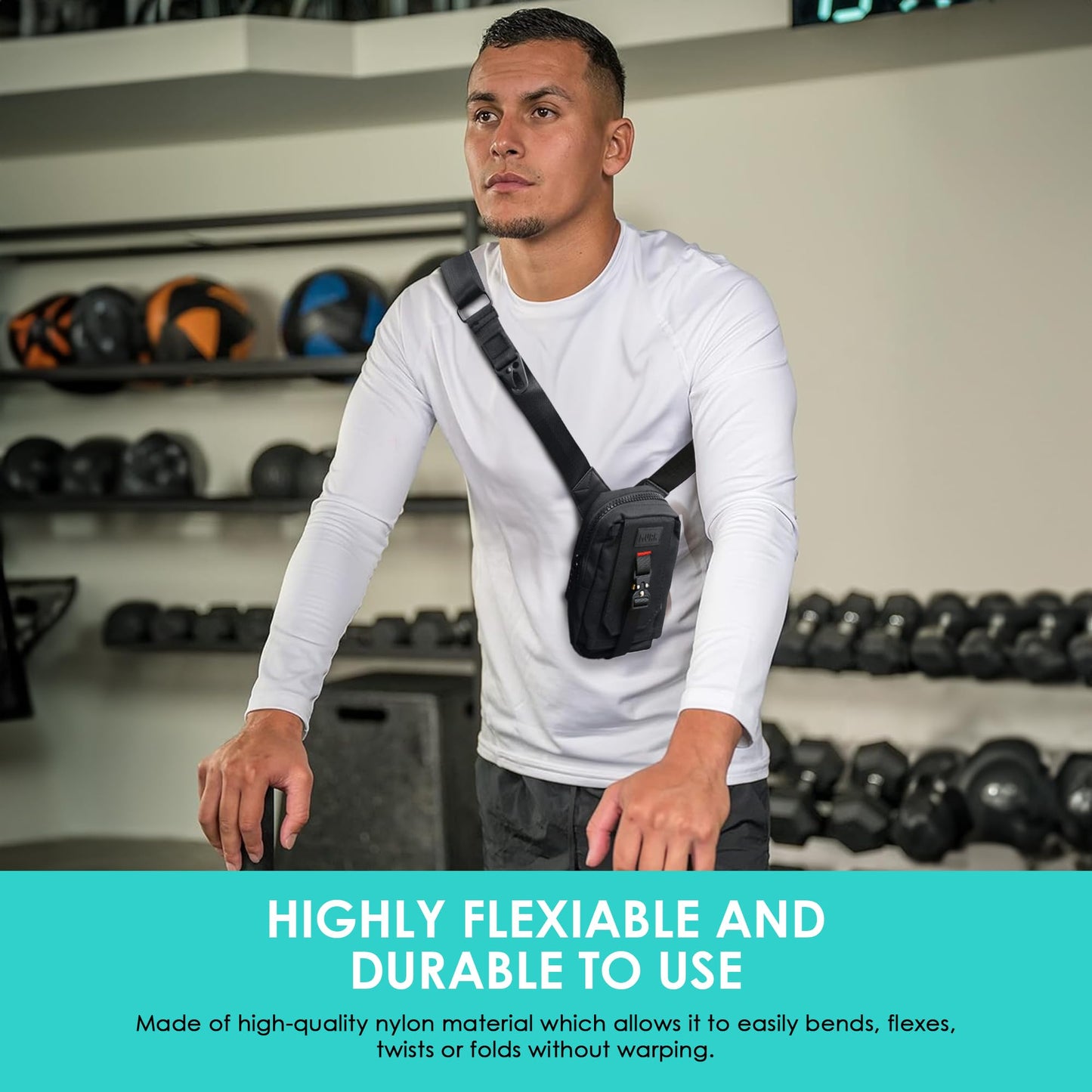 MVRK Phone Holder - Small Crossbody Shoulder Bag - Tailored to Snugly Fit Both iPhones and Androids - Also Fits Passport & Wallet, Ideal for Running, Walking, Hiking, and Biking Adventure