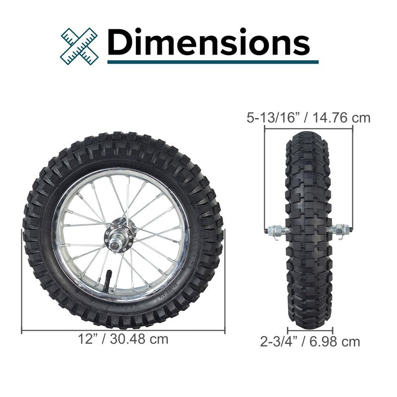 AlveyTech Front Wheel Assembly for the Razor MX350 (Versions 9 and Up) and MX400 (Versions 1 and Up) - Razor MX350 Replacement Tire