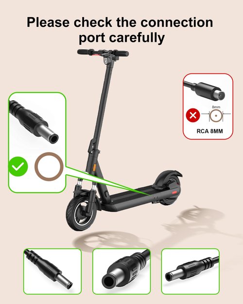 Charger Compatible with Gyroor Electric Scooter X8,H40,H30 Pro,H30 MAX Kids Scooter, Turboant V8 V 8 Dual-Battery Electric Scooter Power Supply