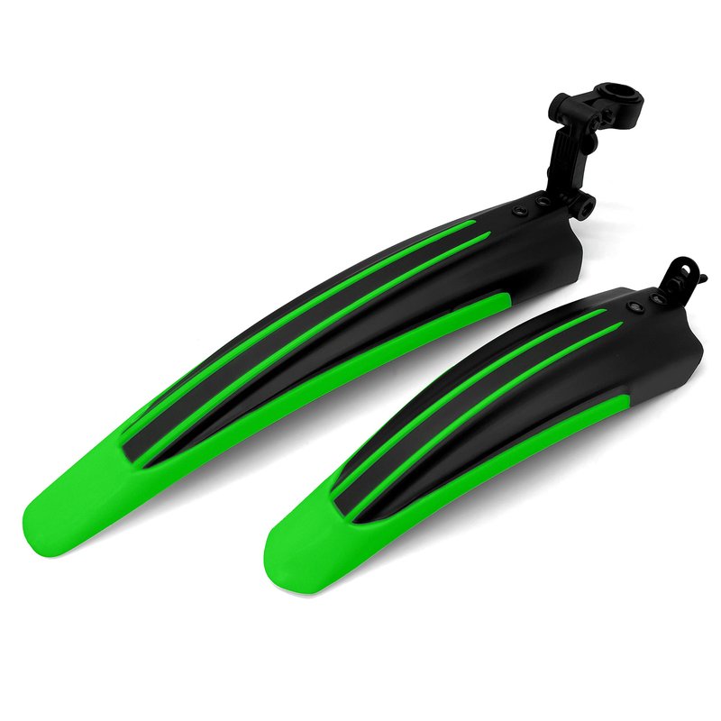 Silfrae Adjustable Standard 26 inch Mountain Bike Splash Guard Bike Fenders Set Front and Rear (G reen)
