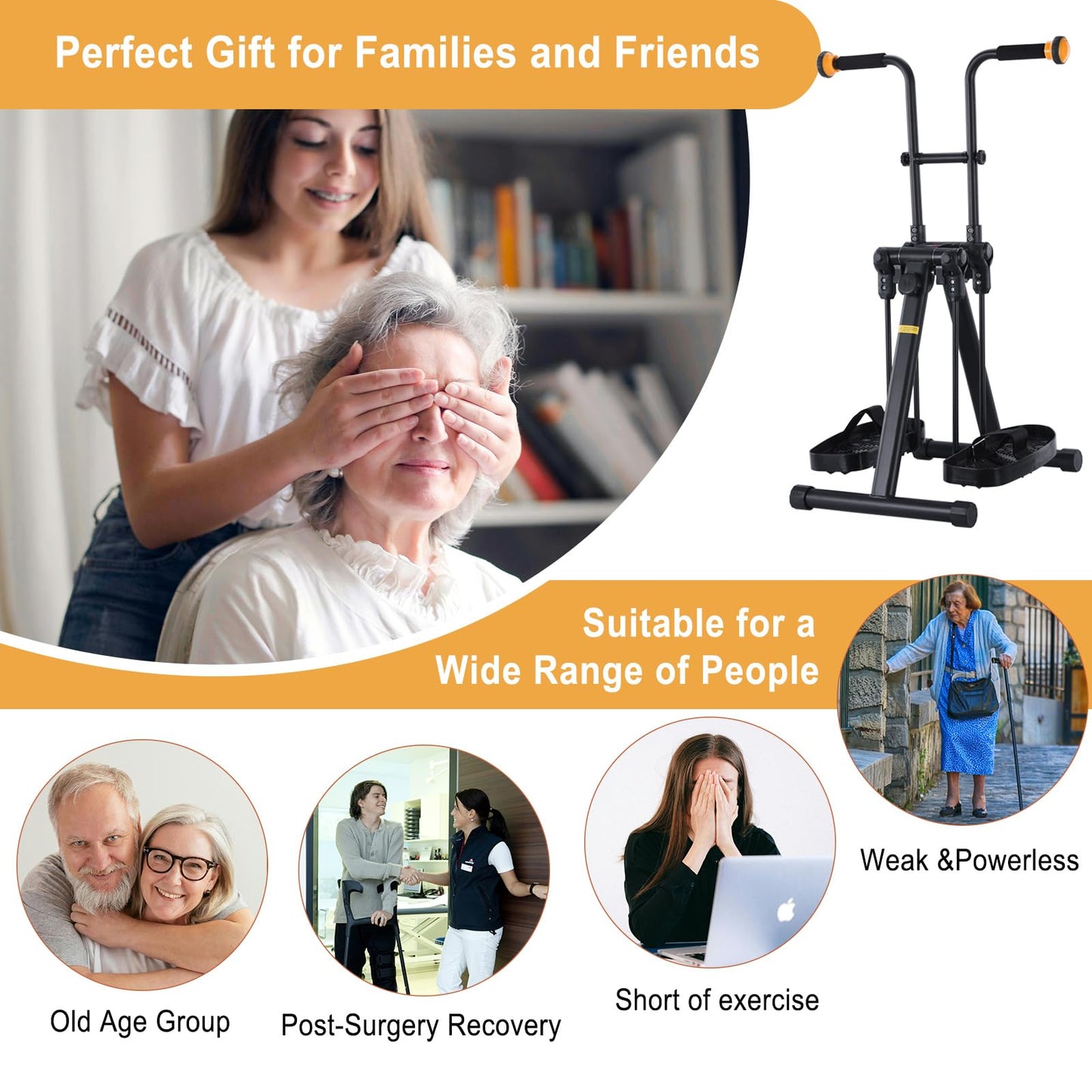 MDODM Pedal Exerciser Bike for Seniors, Arm Leg Hand and Knee Elderly Exercise Equipment, Sitting Home Exercise Machine for Total Body, Upper and Lower Limb Trainer