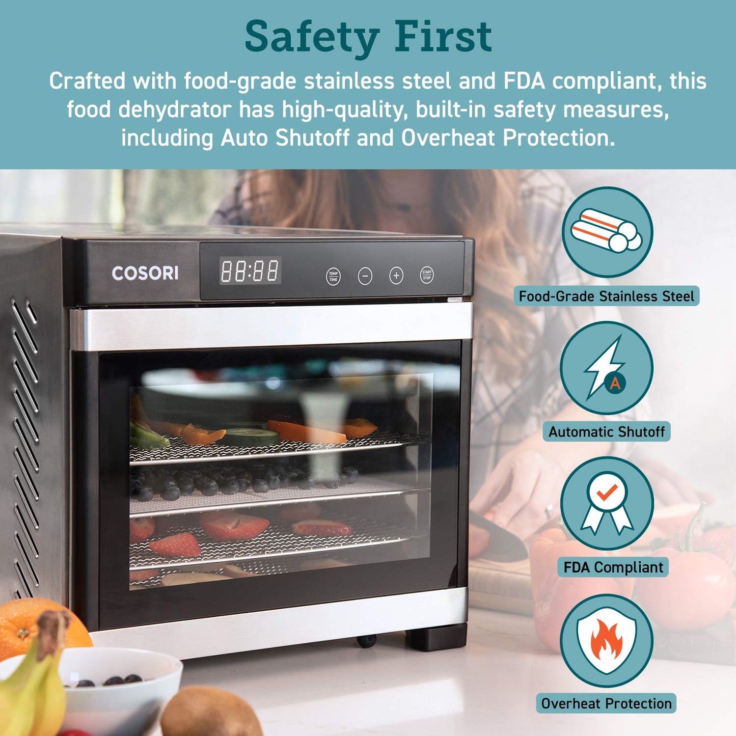 Cosori Food Dehydrator Accessories, Mesh Screen Sheets for 6 Trays CP267-FD and Other Models, BPA-Free, C267-2MS, 2 Pack