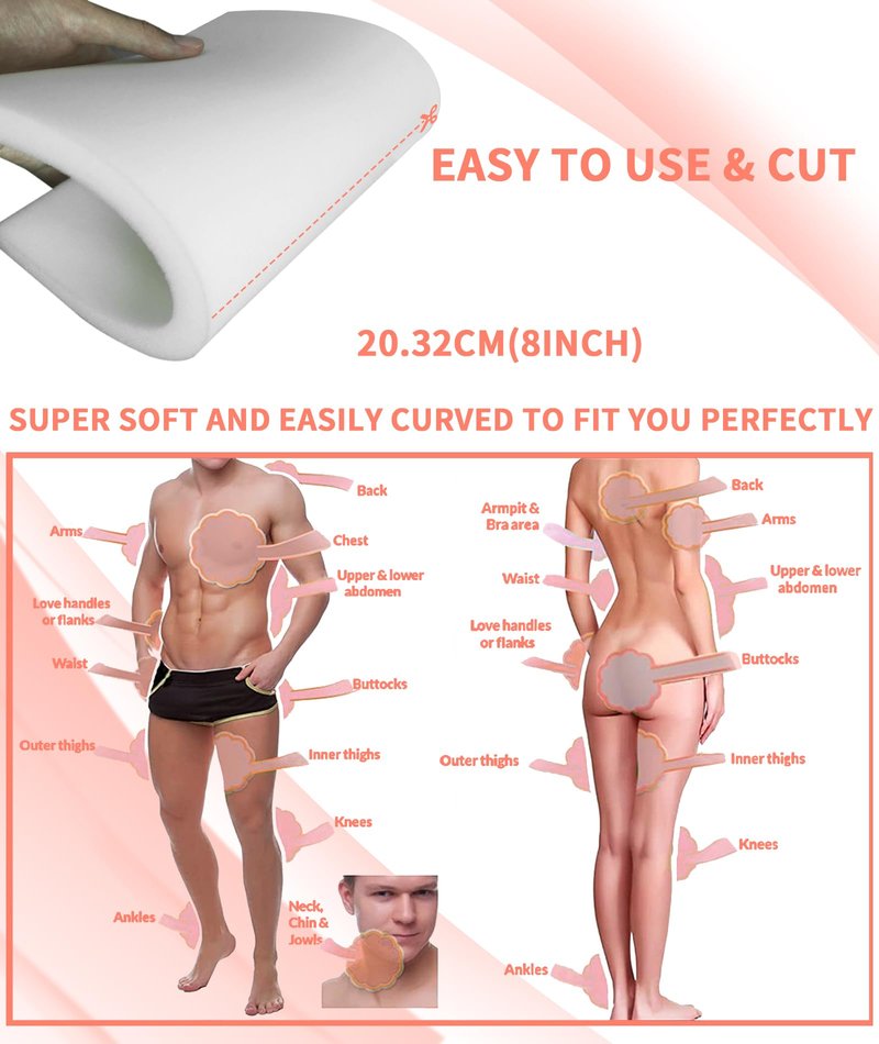 WENSSKKU 4 Pack Lipo Foam Pads Post Surgery Tummy Tuck for Lipo Recovery,Liposuction Surgery Foam Sheet for Recovery 8" X 11"