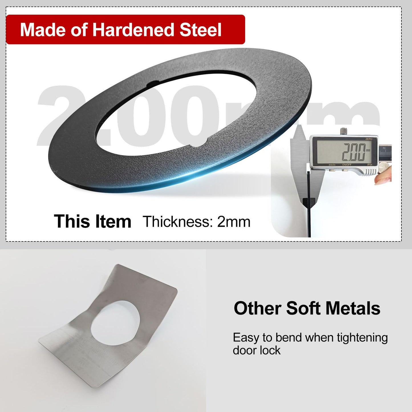 MOSECYOU Door Knob Plates Round Version, Matte Black, Thick, Door Reinforcement Plate, Scar Plates for Door Knob/Deadbolt, Door Handle Cover Filler Fixing Repair Backplate (2 Pcs, Matte Black)