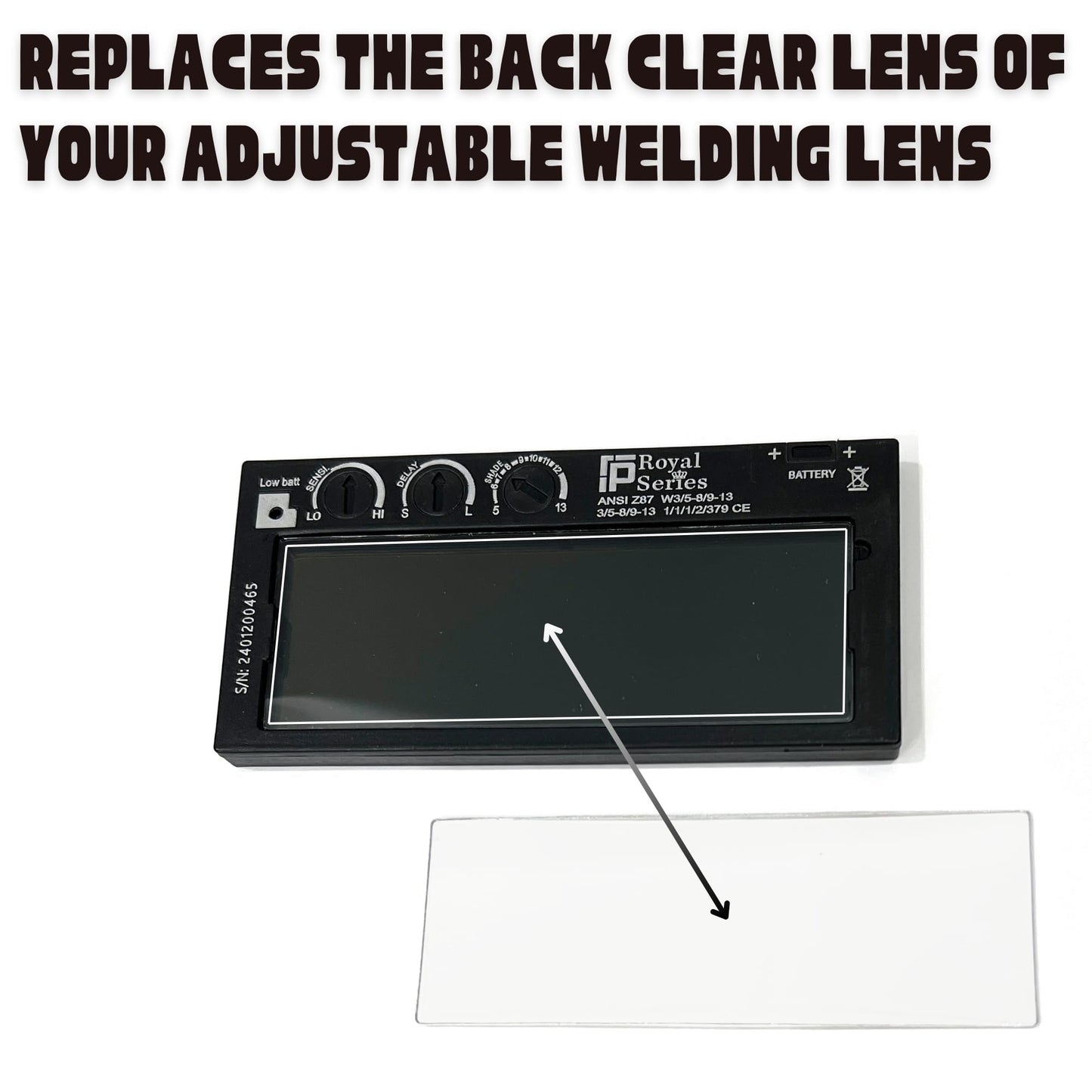Ridge Products 5 Pack Back Cover Clear Lens For Royal Series Adjustable Welding Lenses | May Fit Other Brands