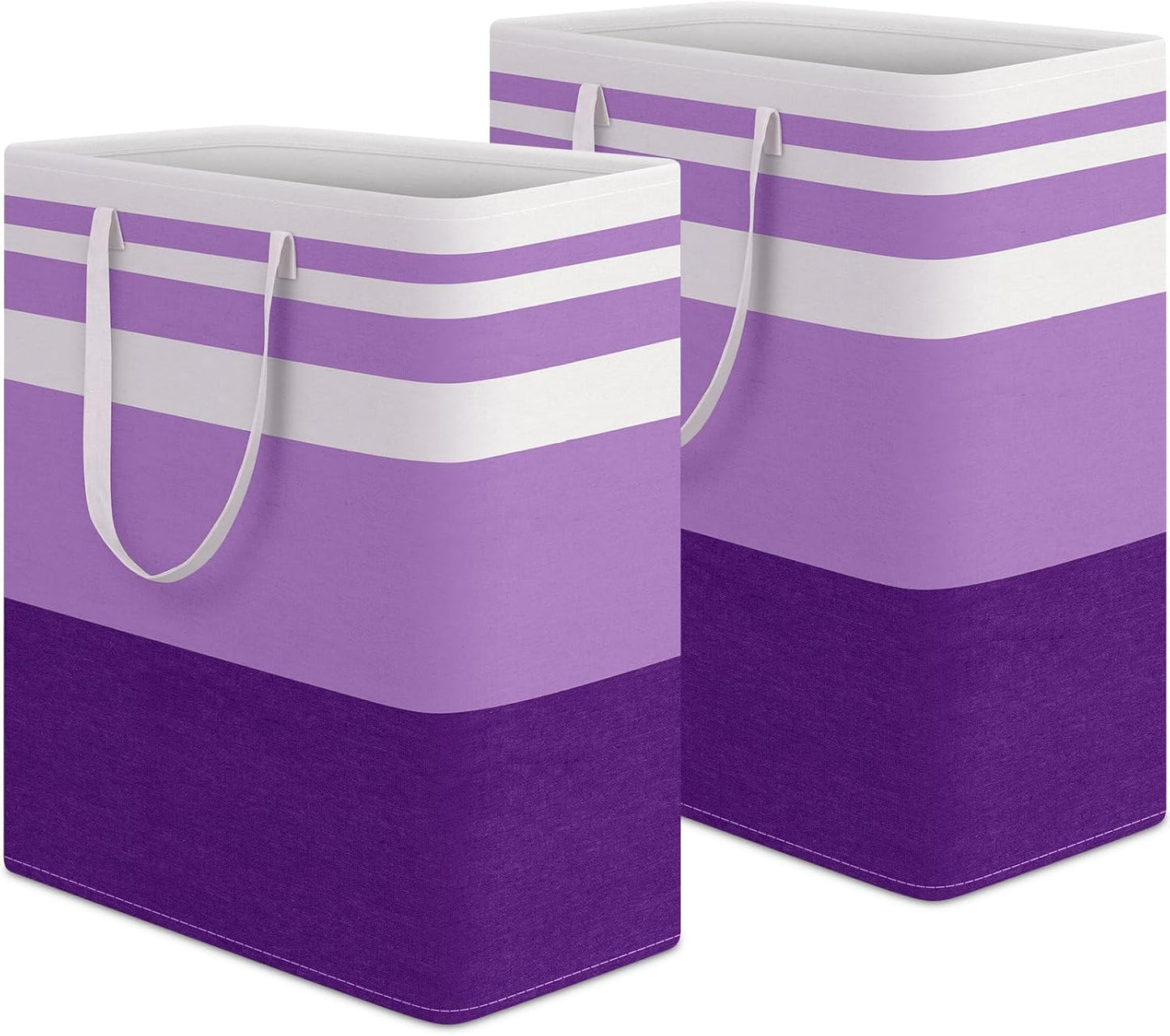 Waterproof 100L Laundry Basket Set - Collapsible Freestanding Hamper with Extended Handles - 2-Pack Gradient Grey for Clothes & Toys
