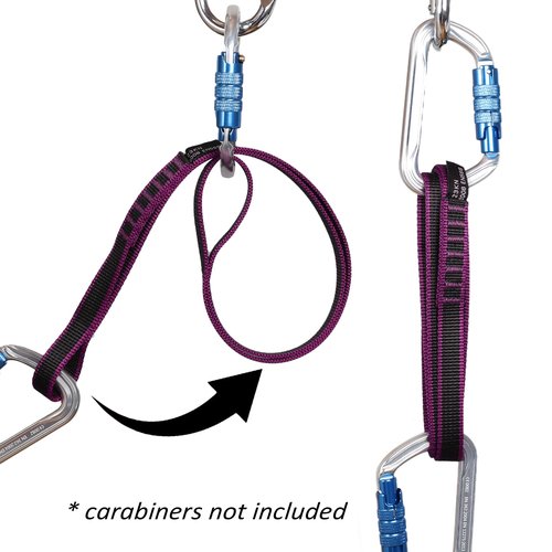 KLYTORX 18mm Nylon Climbing Sling Runner 23KN CE2008/EN566 Certified - Webbing Straps for Outdoor Rock Climbing, Rappelling, Swing, Yoga Hammock etc90cm/ 36inch |Pack of 1(Purple)