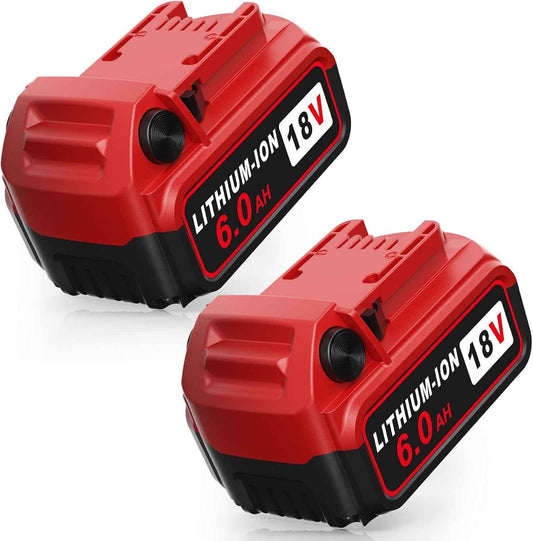 Milwaukee M18 6.0Ah Lithium-ion Battery Replacement (2-Pack) - Compatible with 18V Chargers & Tools