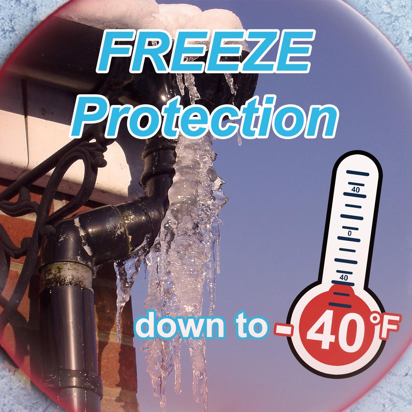 Cupohus Heat Tape for Water Pipes with Digital Display Thermostat 60FT, Freeze Protection Self-Regulating Heat Trace Cable for Metal, Plastic Home Pipes, Roof and RV