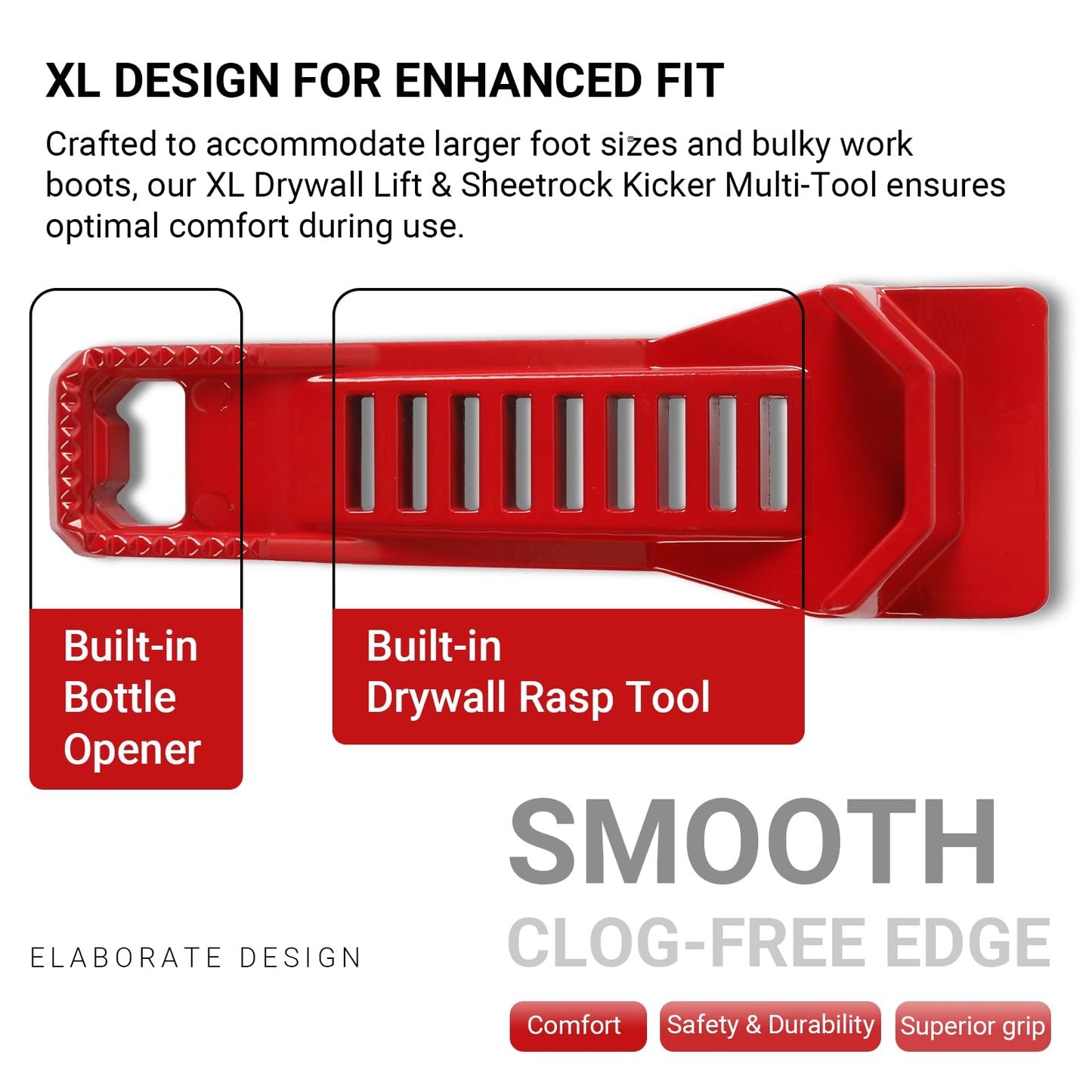 Calvana XL Drywall Lifter, Drywall Rasp, Drywall Jack, Taller and Wider Toe Insert Design, Sheetrock Fitting Multi-Tool, Ideal for Wall Panels and Door Installation