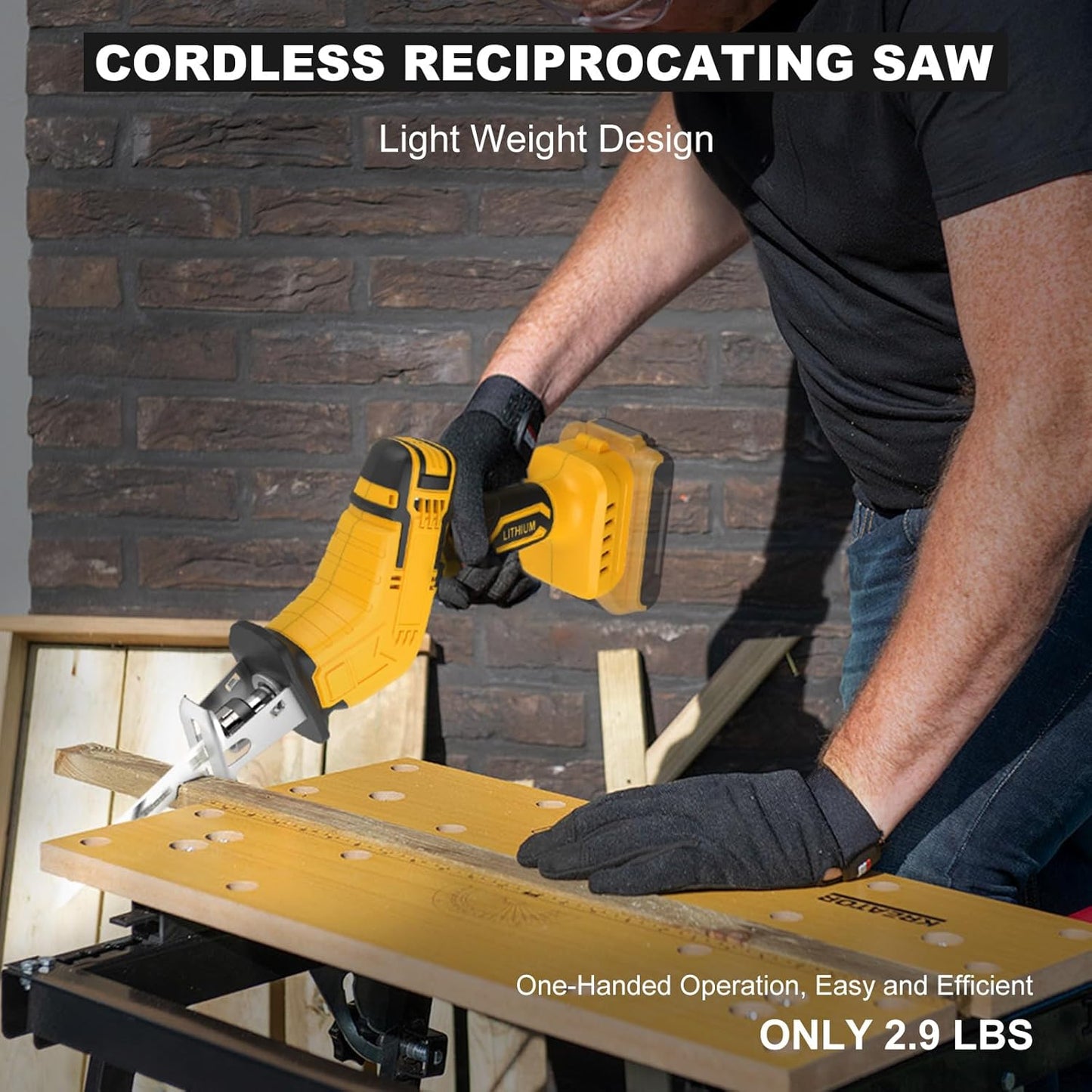 Dewalt 20V Cordless Reciprocating Saw - 150W Variable Speed Cutting Tool with 4 Blades for Wood, Metal & PVC