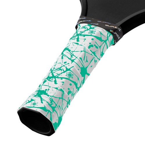 Supacaz Super Sticky Kush Mint Splat Pickleball Overgrip - Tacky Pickleball Paddle Grip Tape Wrap - Pickle Ball Anti-Sweat Overwrap - 3pk