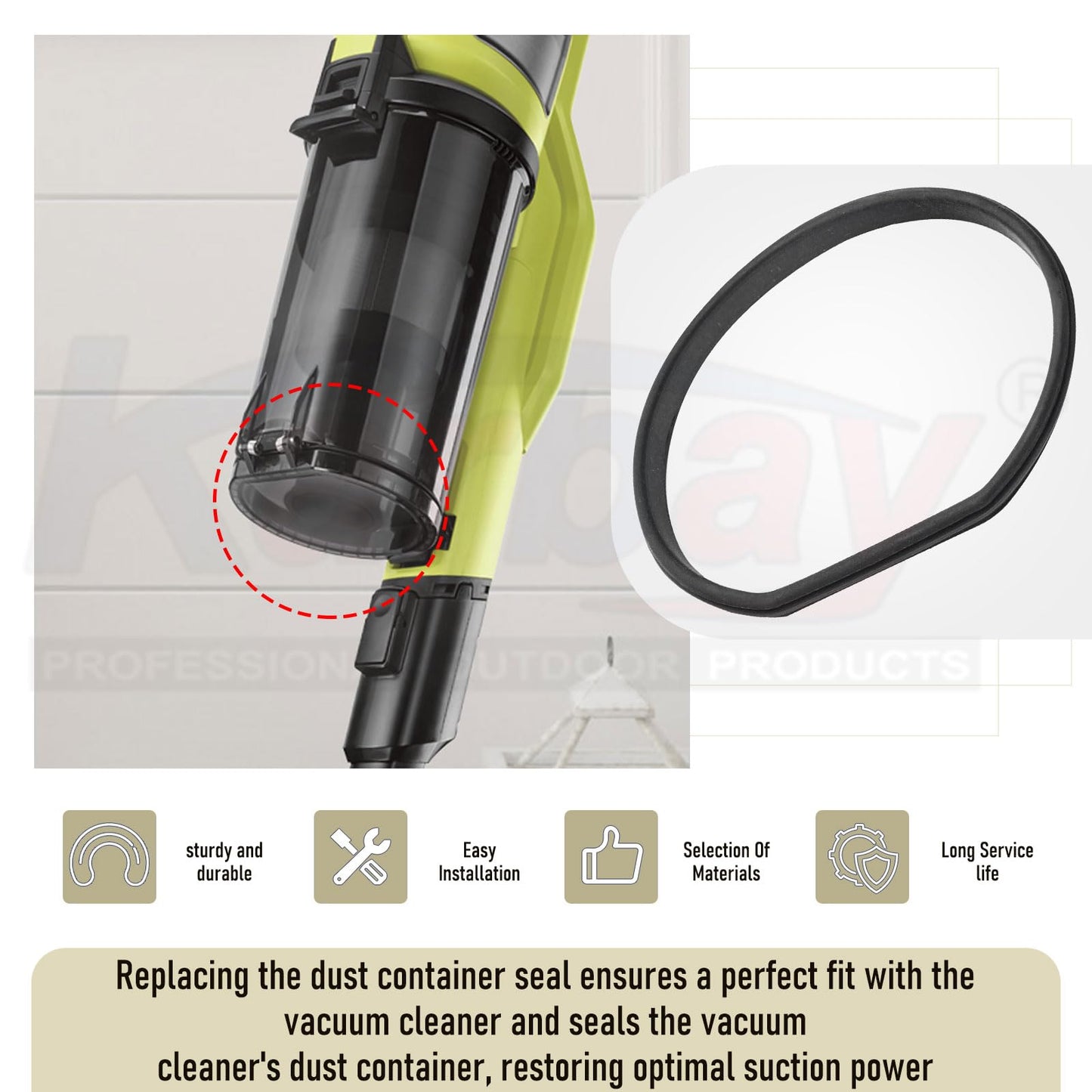 2 Sets of Upgraded Replacement Wheel and Gasket for Ryobi 18v Cordless Stick Vac PCL720B, PCL720K, PBLSV716B, PBLSV716K, PBLSV717B, PBLSV717K Cordless Vacuum Cleaner - Silicone Replacement Wheels