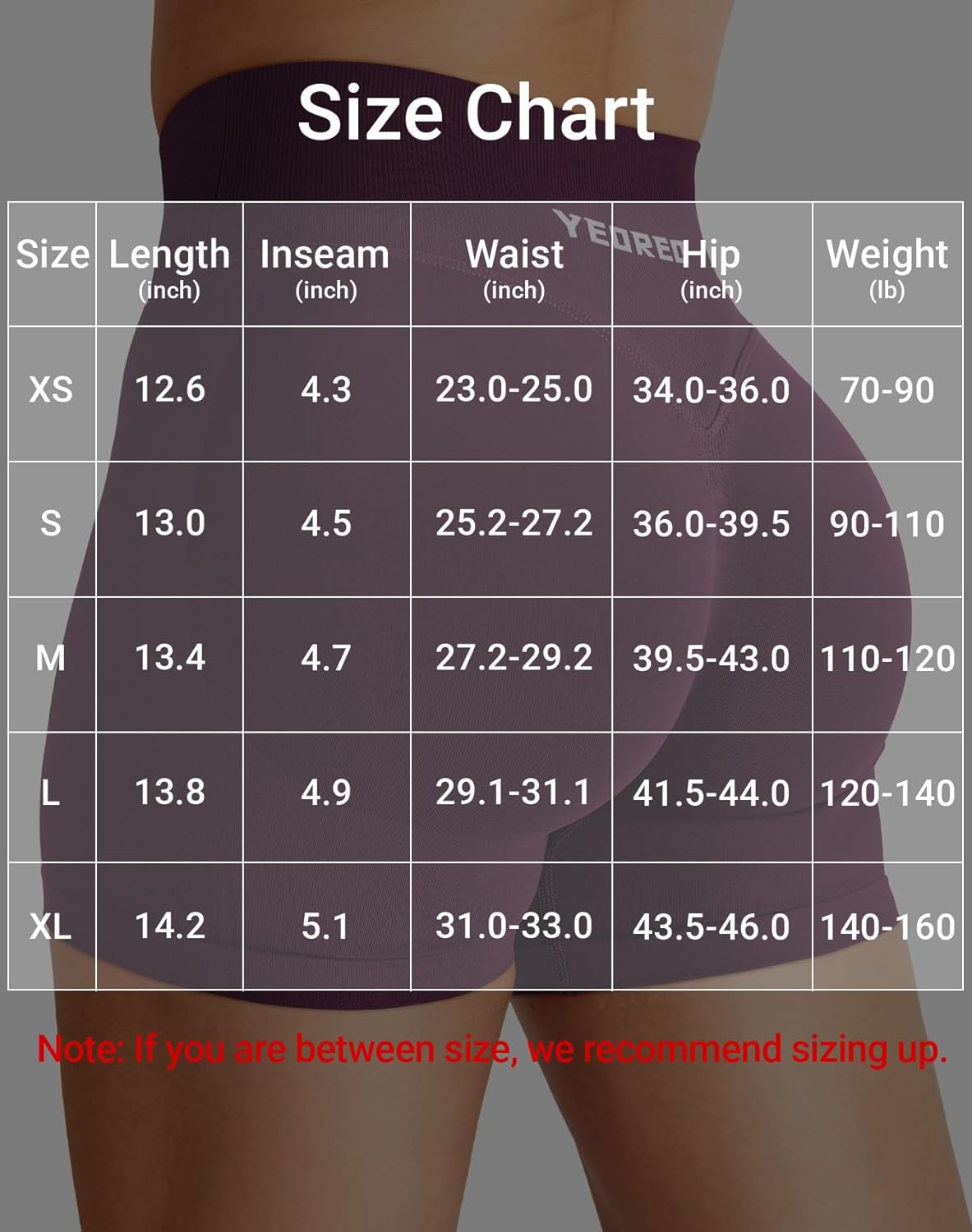 YEOREO Women's Butt Lifting Gym Shorts - 4.5" Crossover Mid Rise Seamless Biker Shorts
