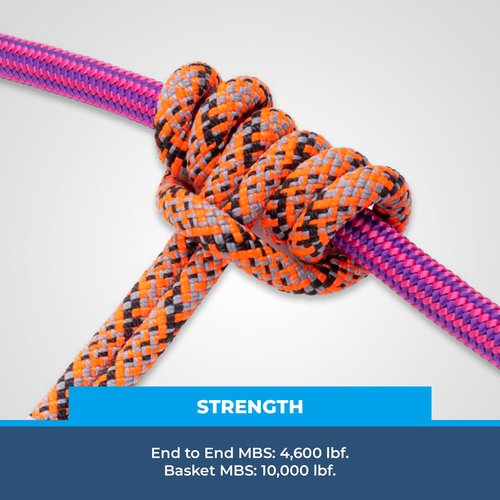 Rock-N-Rescue 8mm Sewn Prusik Loop – Precision-Stitched Rope Loop for Arborist Rigging, Climbing, and Rescue – 10,000lbf Prusik Cord for Tree Work, Saddle Hunting, and Rigging Systems - Orange 24”