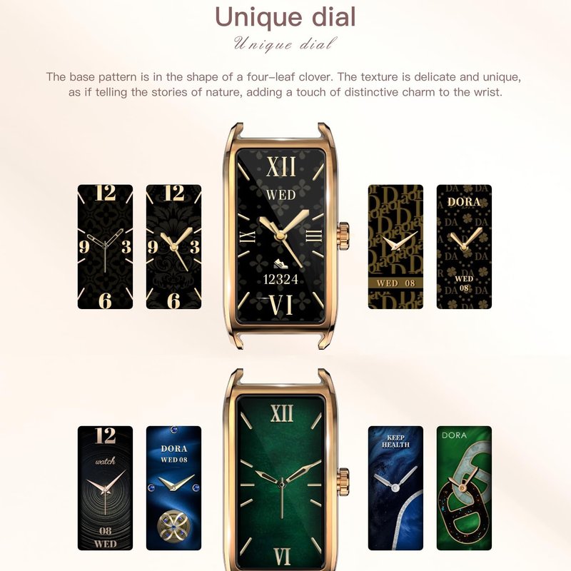CNBRO Fitness Tracker for Women Ladies Fitness Watch Dressy Leather Strap Alloy Case Luxury Fashion Heart Rate Monitor Sleep Tracker Pedometer Step Counter Waterproof Elegant Smart Watches for Womens