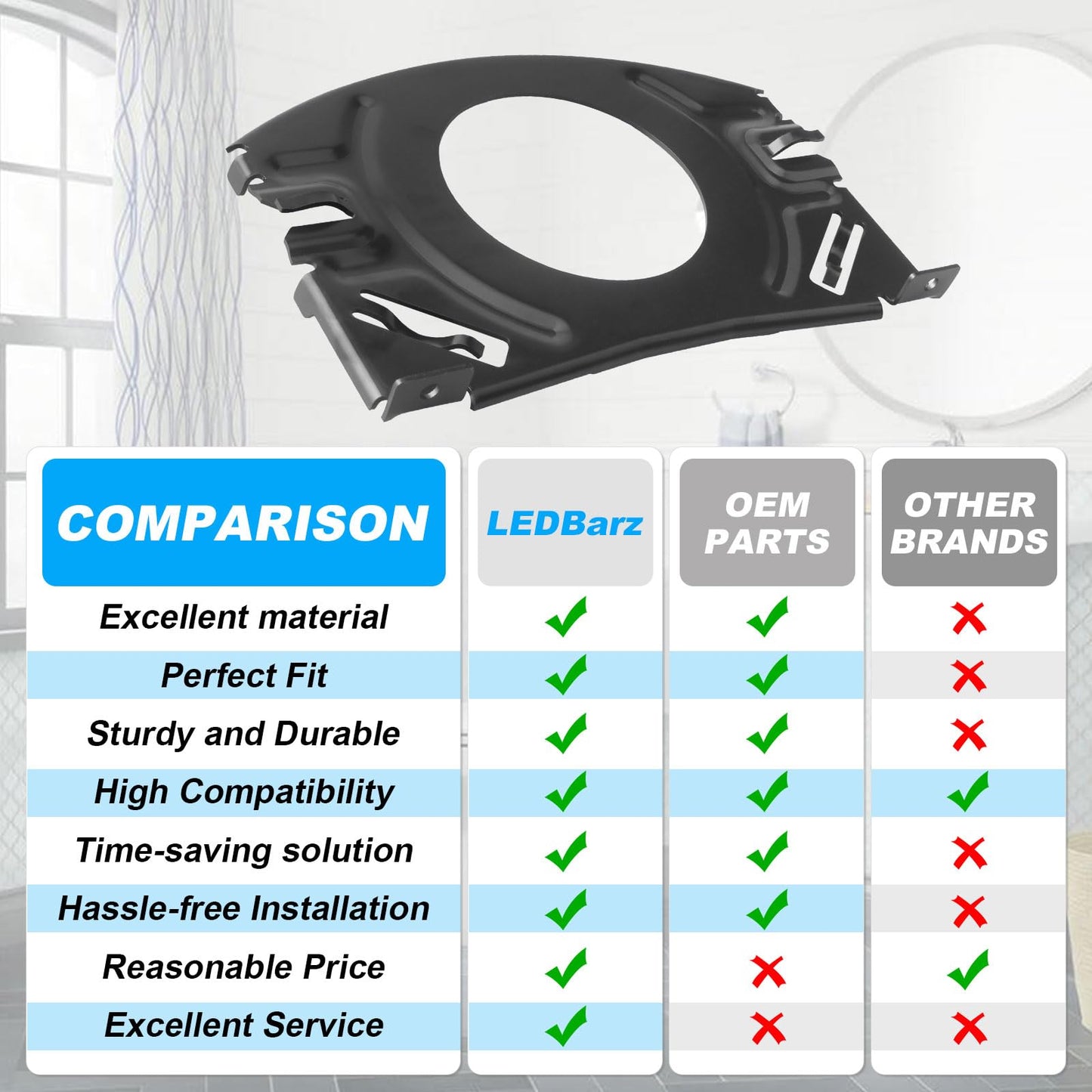 Toilet Tank Fastener Plate Replacement for KOHLER 1014065 Tank Plate, Kohler Toilet Tank Accessories - Heavy Duty Packaging - Millimeter Tolerances