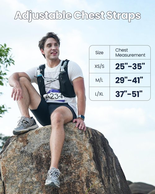 Zelvot Running Vest for Women Men, USA Original Patent, Lightweight Adjustable Running Hydration Vest with 2L Water Bladder, Reflective Hydration Backpack for Marathon Hiking (Black, M/L)