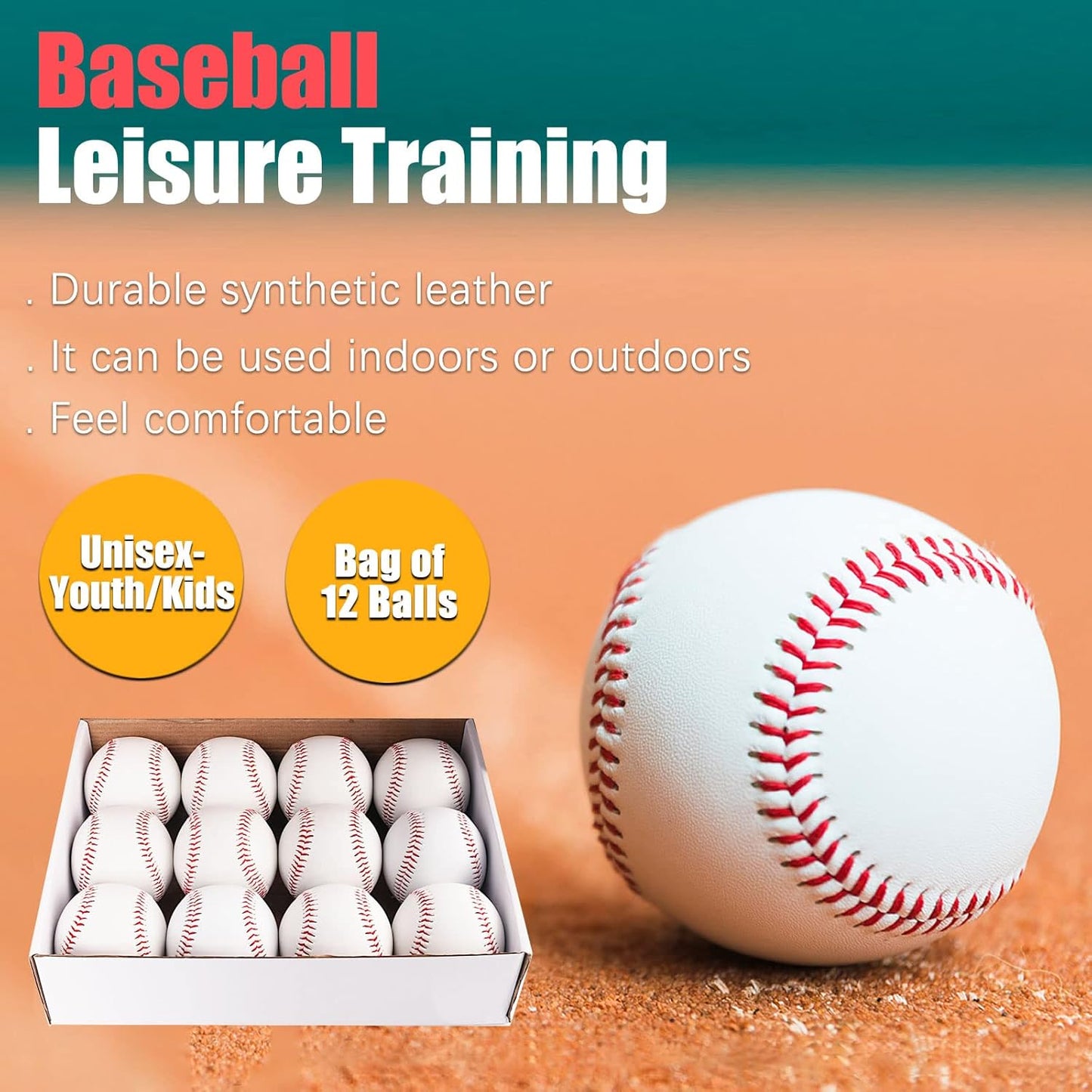 Skiennix 12 Pack 9-Inch Autograph Baseballs - Ideal for Adult & Youth Training | Perfect for Pitching & Collecting