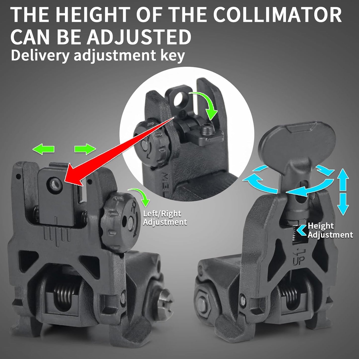 Skiennix Nylon Flip Sights - Front & Rear Installation on Picatinny or Weaver Rail