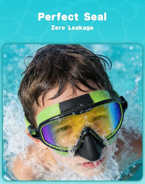 Aegend Kids Swim Goggles - Anti-Fog UV Protection & Comfortable Fit | Age 3-14, No Leaking