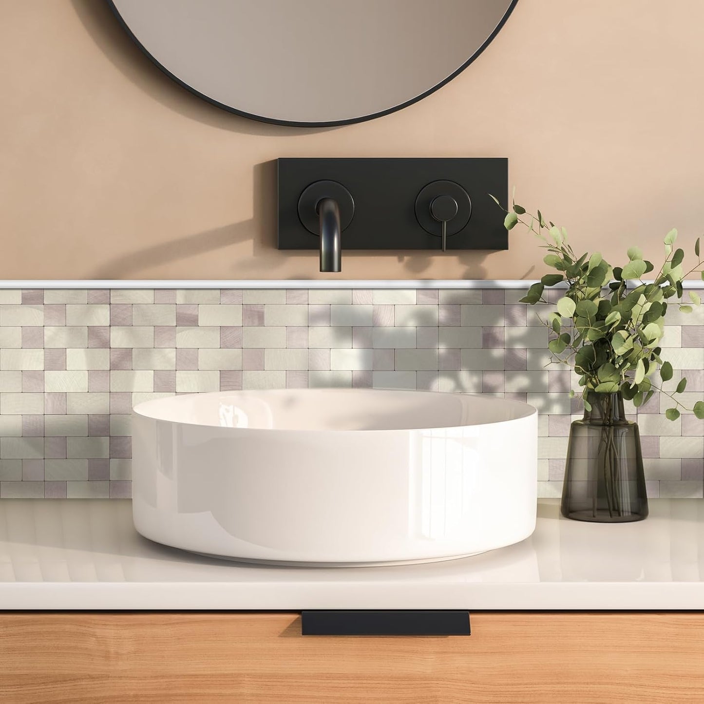 Stainless Steel Peel and Stick Backsplash Tiles - 20 Sheets, 12''x12'' for Kitchen & Bathroom