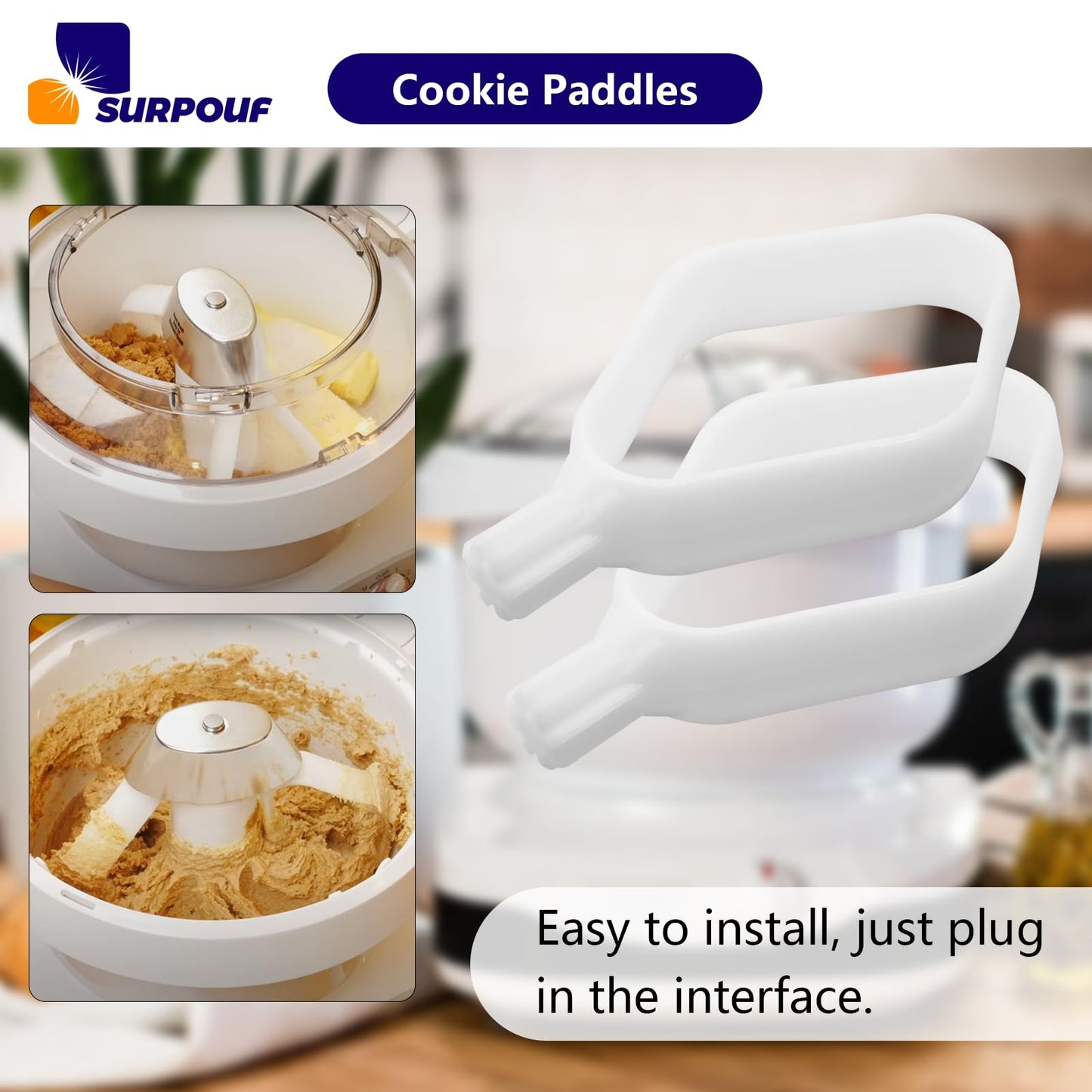 Cookie Paddles Fits for Universal Plus & NutriMill Food Grade Stand Mixers Replacement Parts(2-Pack)