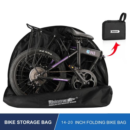 HUNTVP 20 inch Folding Bike Bag Bike Travel Bag Bicycle Carrying Transport Bags Bicycle Storage Travel Case Foldable Carry Bicycle Protective Bags for Airplane Subway Car, Black