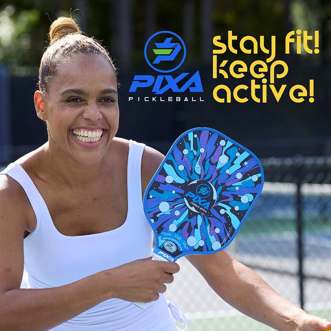 Pickleball Paddles, USAPA Approved Fiberglass Surface Pickleball Set with Pickleball Rackets, Pickleball Paddles Set for Men Women 4 Outdoor Balls & Bag – Radiant Strike by PIXA Pickleball