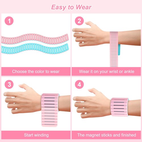 Ninonly Adjustable Magnetic Ankle Wrist Weights for Women Man 2 Pack, Silicone Weighted Bangles Set Arm Leg Weights for Walking Yoga Pilates Gym Running Swimming(1Lb Each)