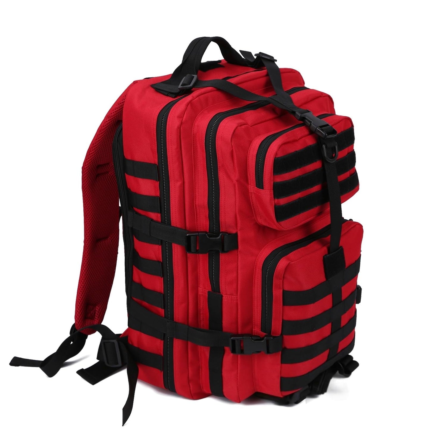 REEBOW GEAR Military Tactical Backpack for Men Large Army 3 Day Assault Pack Molle Hiking Daypack Bag (Red-black)